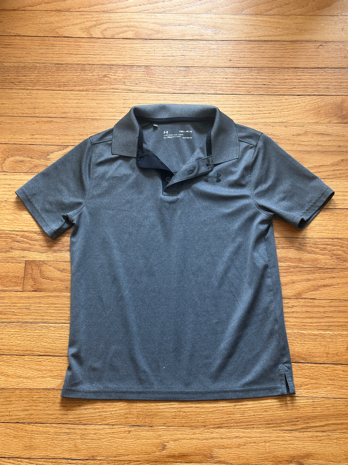 #163 Under Armour Heatgear Gray Polo - size YMD - VGUC