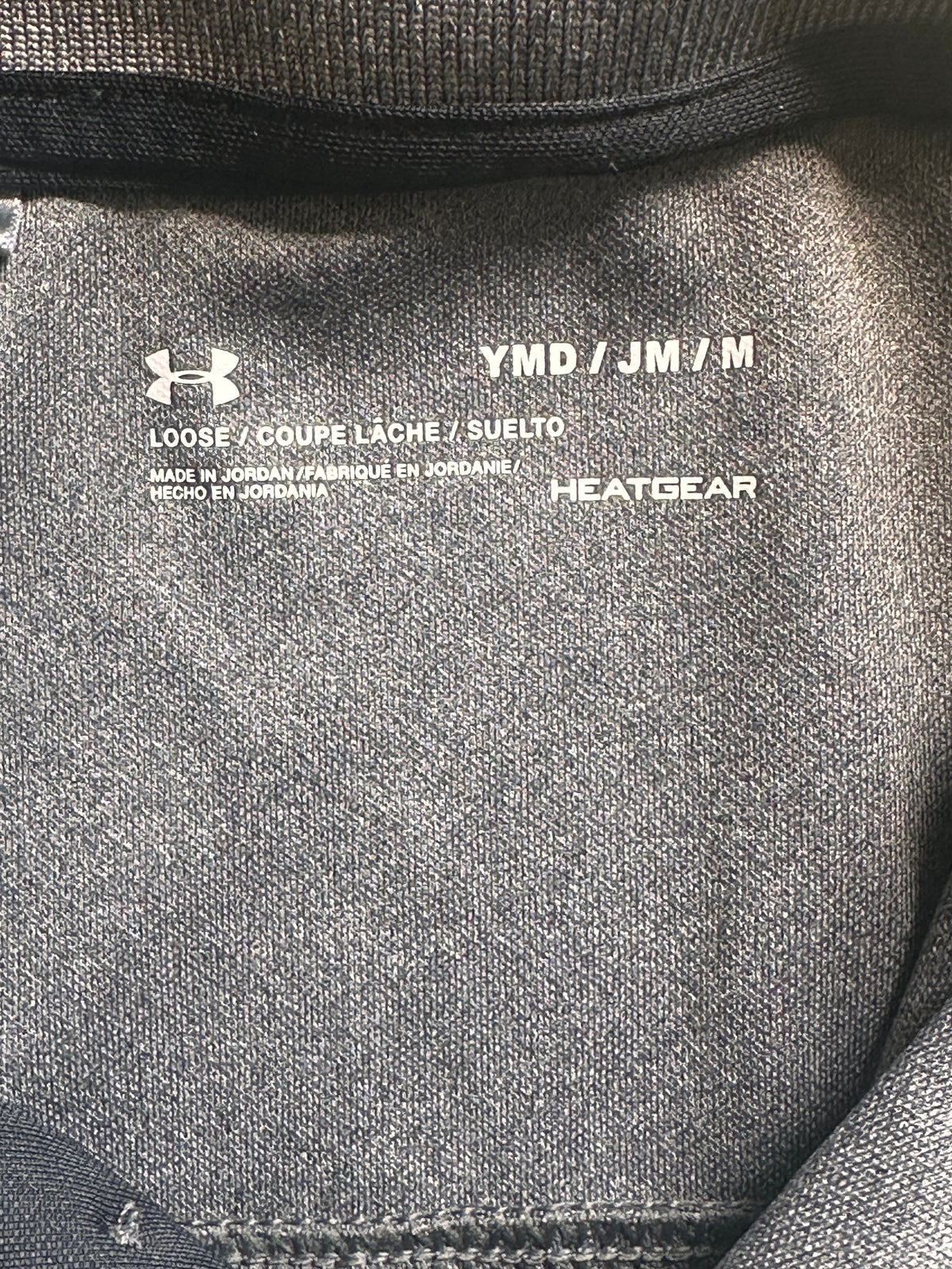 #163 Under Armour Heatgear Gray Polo - size YMD - VGUC