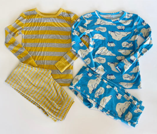 #118 | Size 8 | Cat & Jack Boys Set of 2 Soft Fleece Pajamas - Striped and Polar Bear