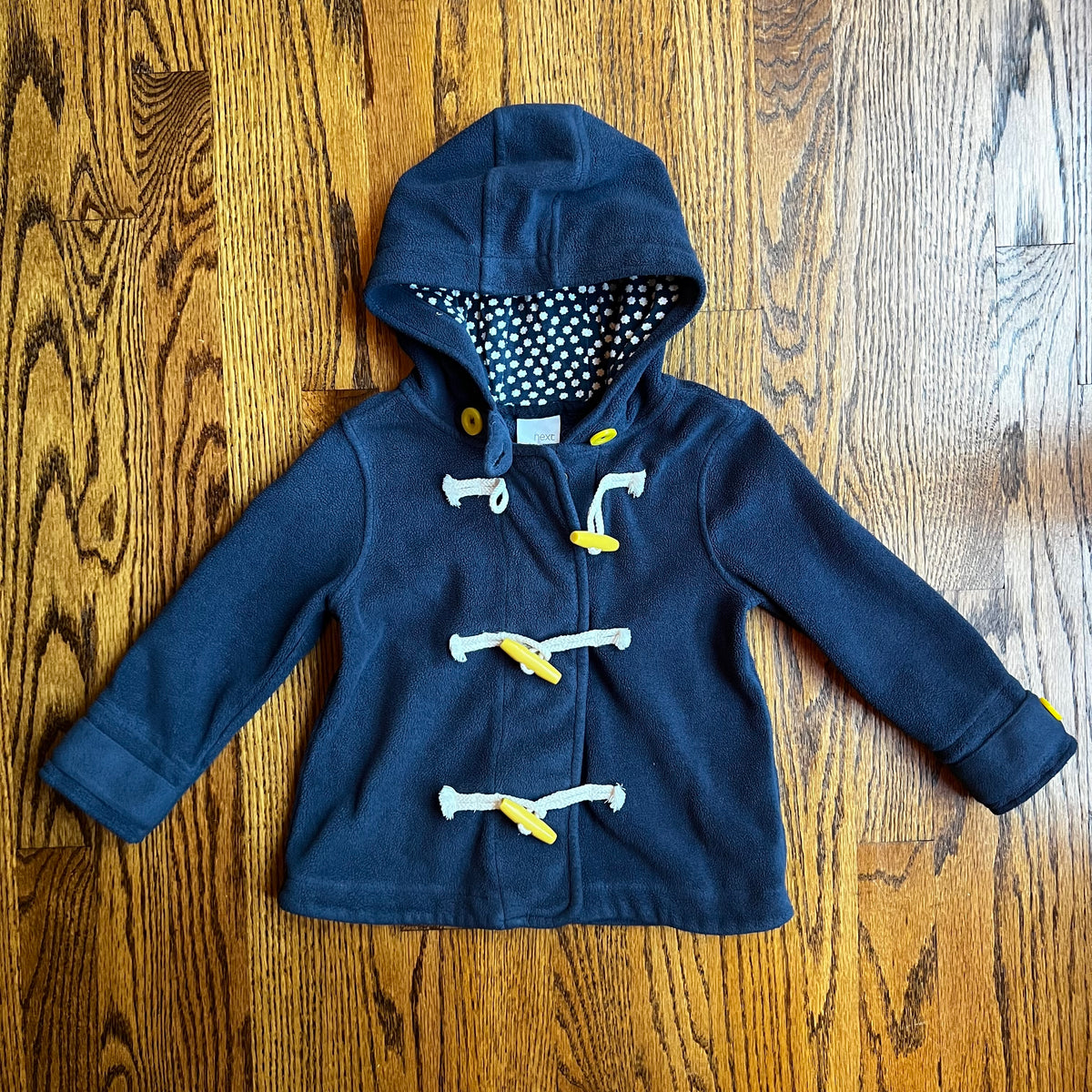 Seller #115 - Next Girls 3-4Y Navy Blue Fleece Hooded Toggle Jacket, GUC