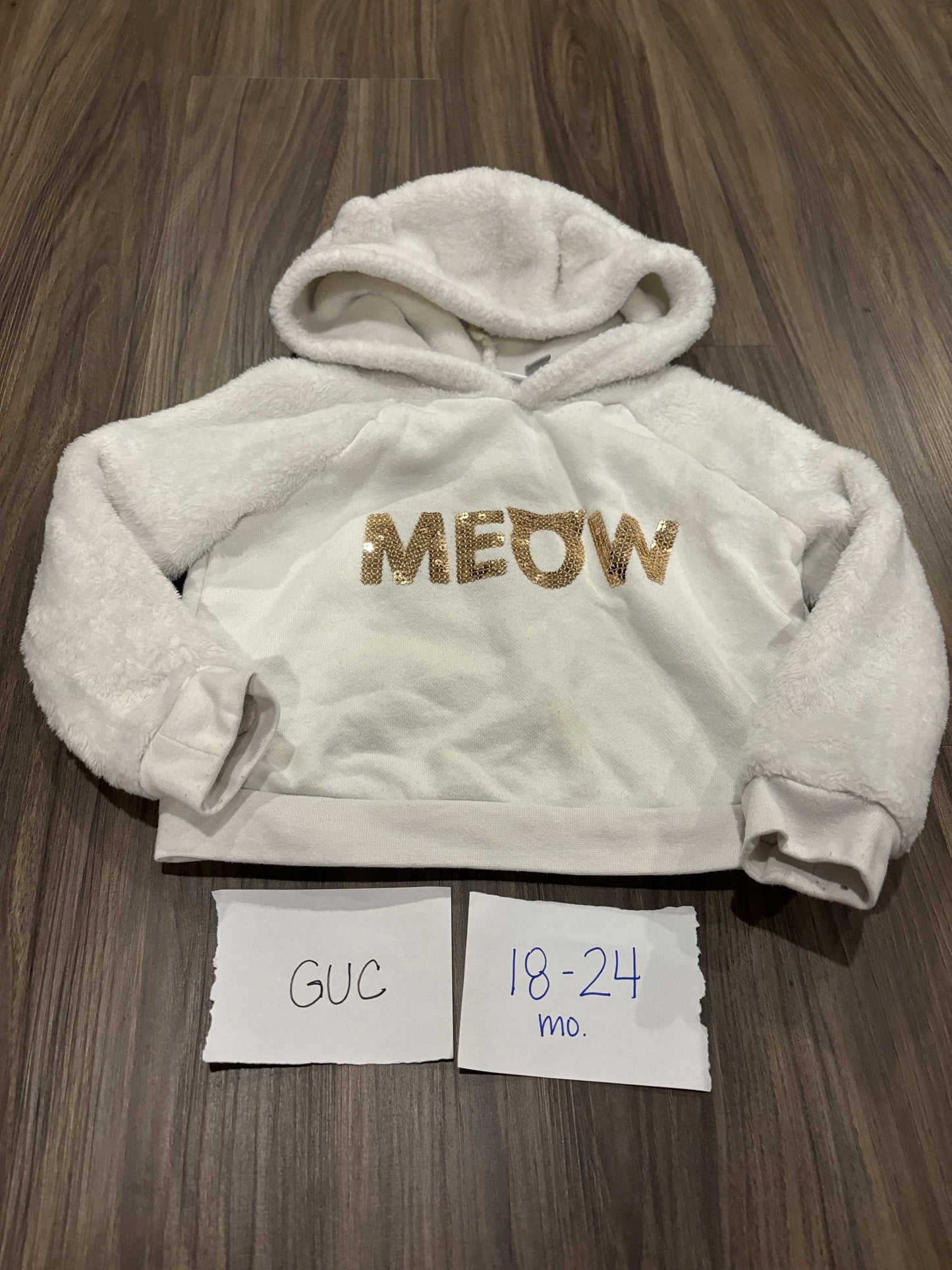 #138 - 18-24 Mo - GUC Meow White Sweatshirt - PU 45236
