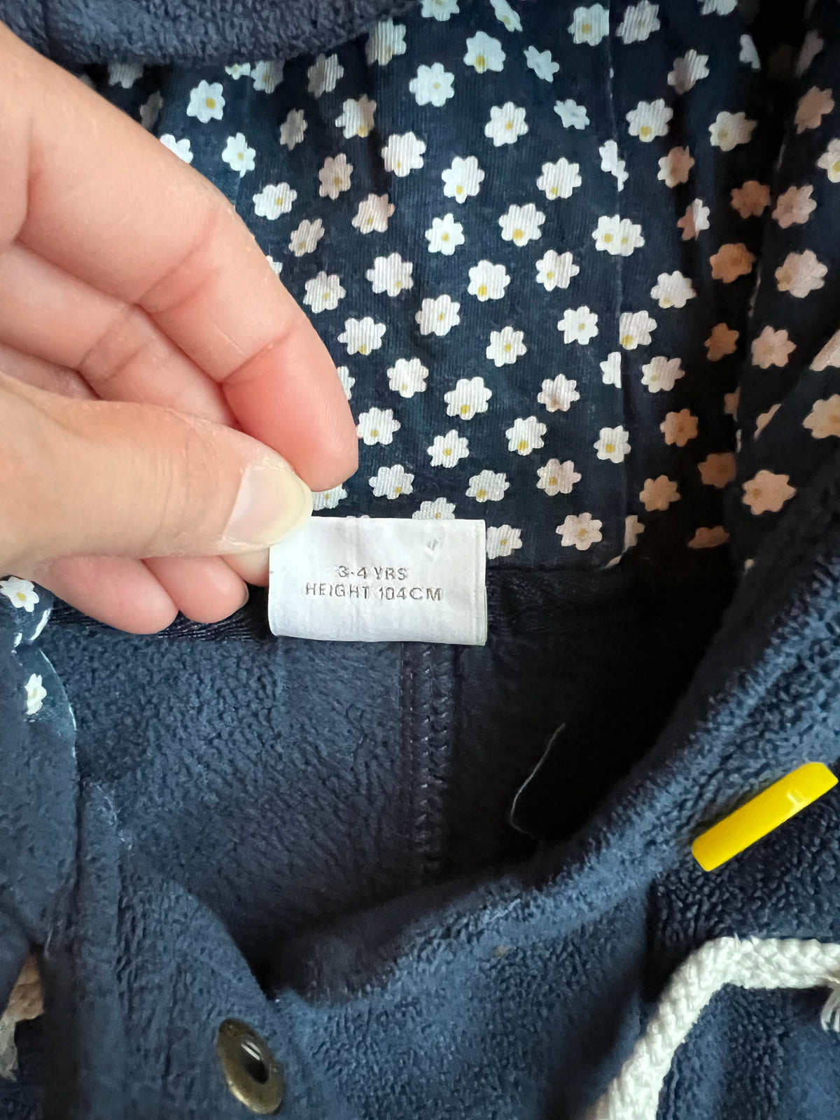 Seller #115 - Next Girls 3-4Y Navy Blue Fleece Hooded Toggle Jacket, GUC