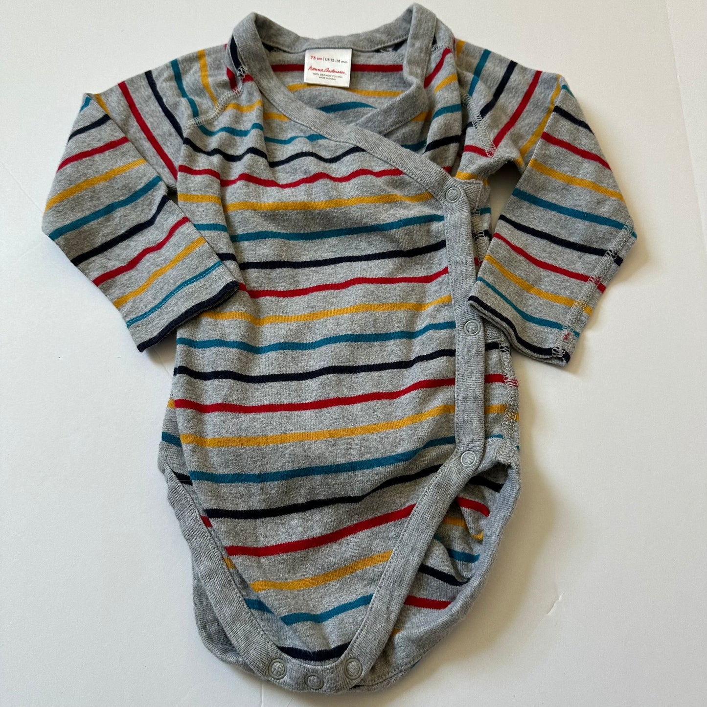 #86B Hanna Andersson Stripe Onesie 12-18M