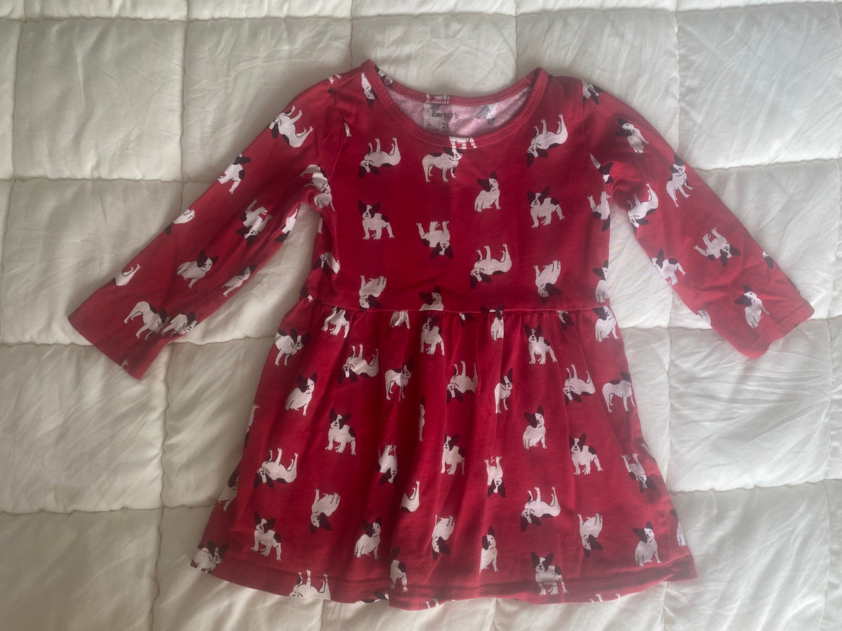 #59 girls 2T Carter's red dog dress