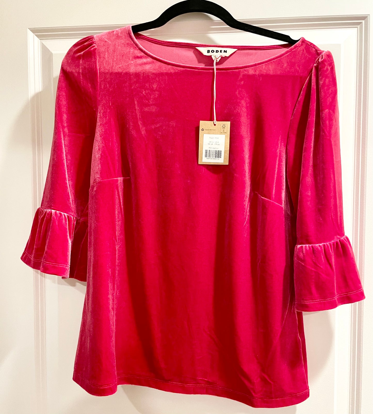 Boden pink top size 8