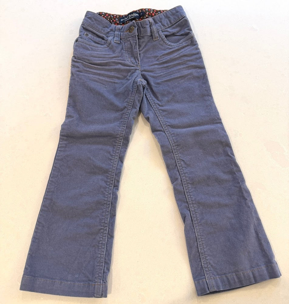 #9 Girls Mini Boden 5Y Blue/Purple/Periwinkle Corduroy Flare Pants VGUC/EUC