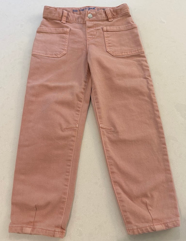 #9 Girls 5T Pink Blush Barrel Pants with Adjustable Waist (C&J - Washed Never Worn)