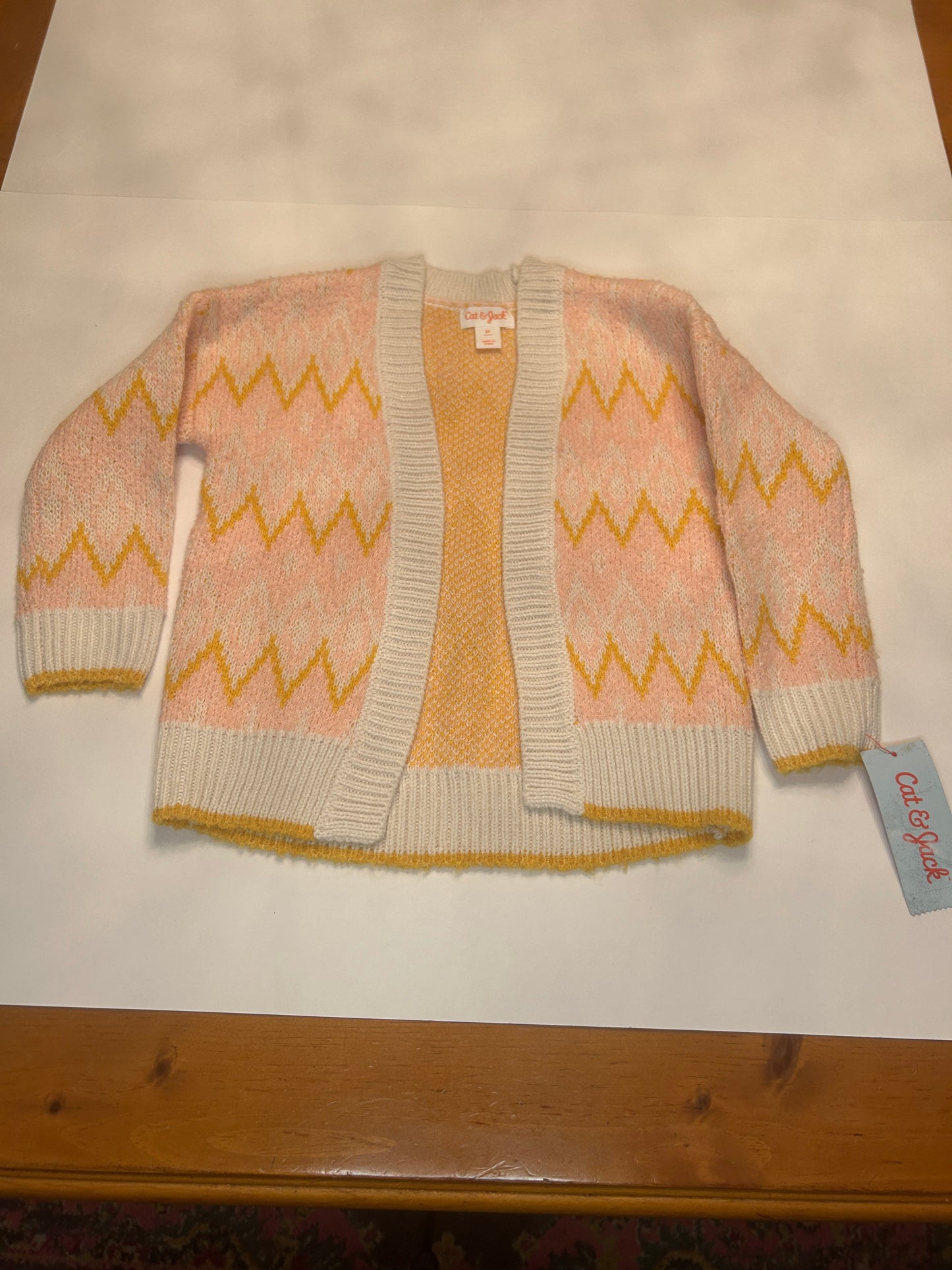 #28-Girls-3T-Cat and Jack-Pink and Yellow Sweater-NWT