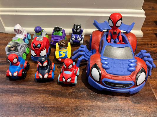 Spidey and his Amazing Friends miniature vehicle set and web crawler