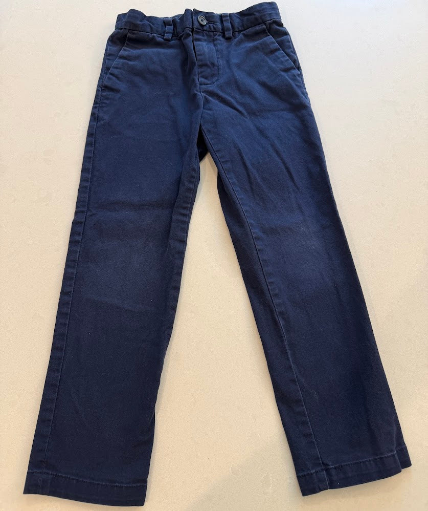 #9 Boys Size 5 Polo Ralph Lauren Navy Pants with Adjustable Waist Buttons, GUC