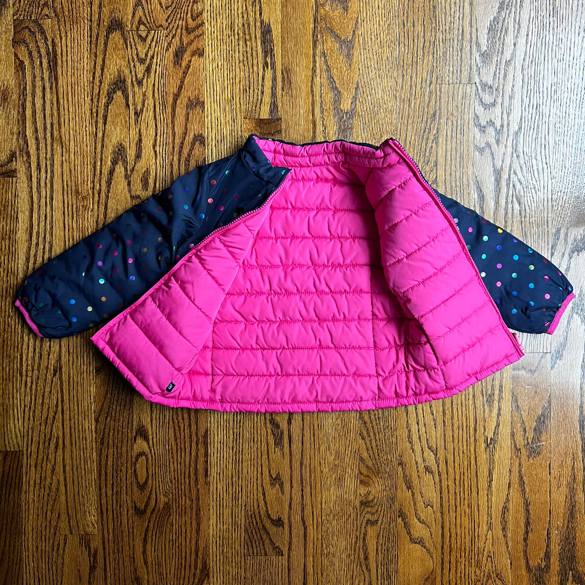 Seller #115 - Baby Gap Girls 4 Rainbow Polka Dots / Pink Reversible Puffer Coat, VGUC