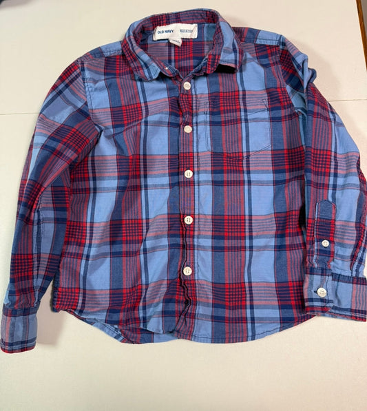 #155 Reduced! boys plaid Old Navy button down, size 6/7