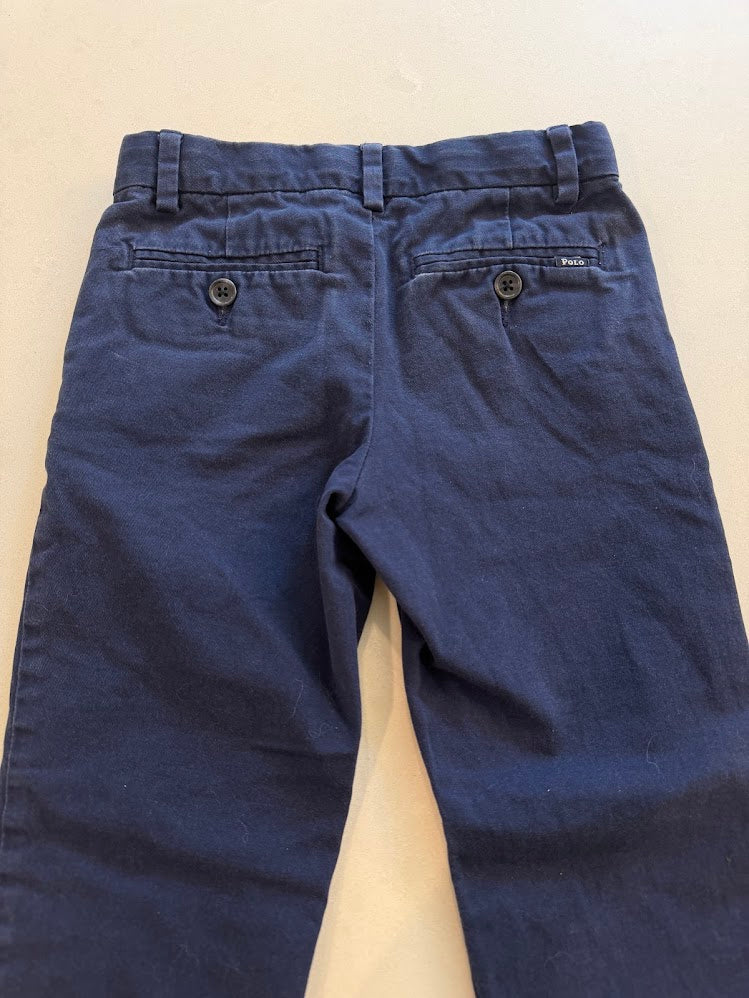 #9 Boys Size 5 Polo Ralph Lauren Navy Pants with Adjustable Waist Buttons, GUC