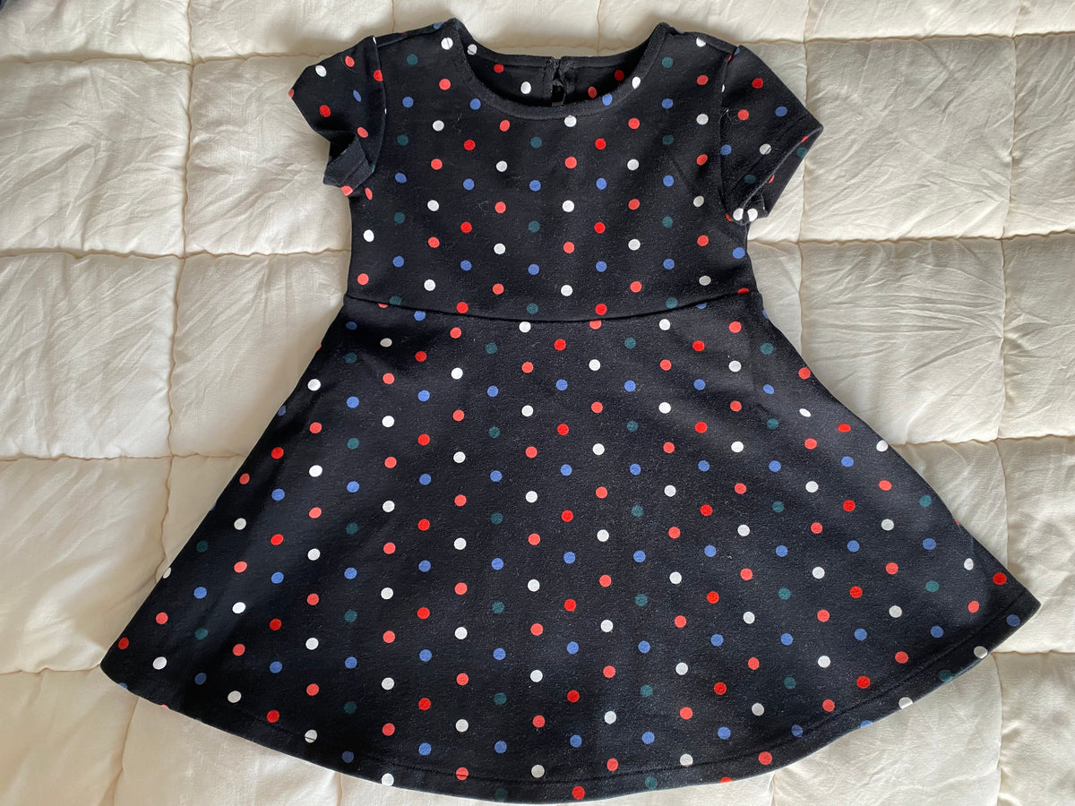 #59 black polka dot dress 2t