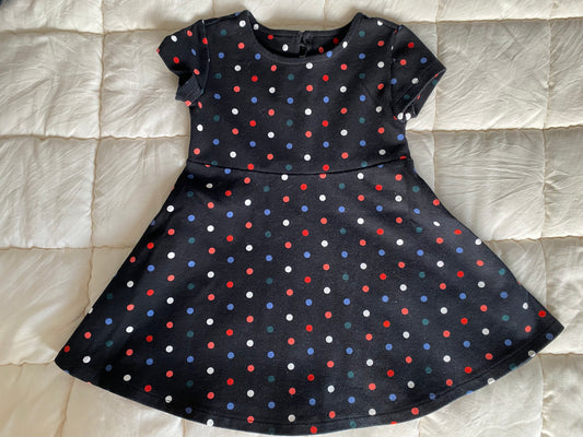 #59 black polka dot dress 2t