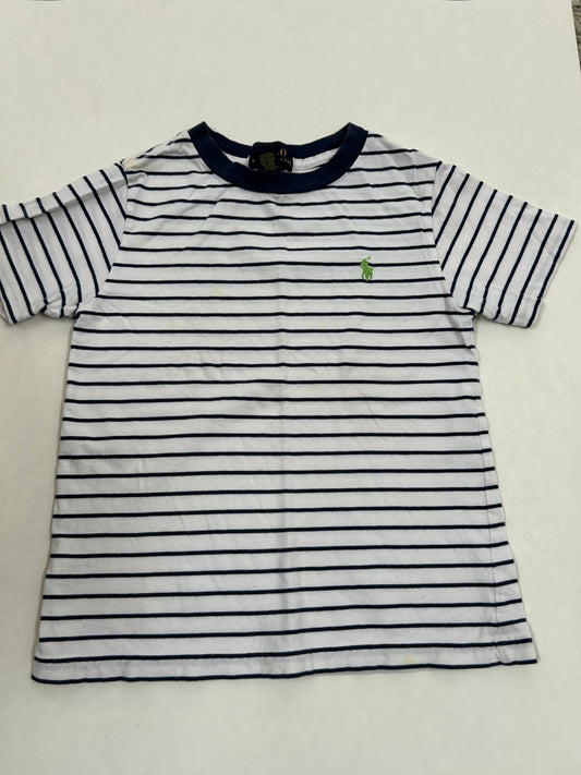 Boys 4T Polo Navy and white striped cotton Tshirt