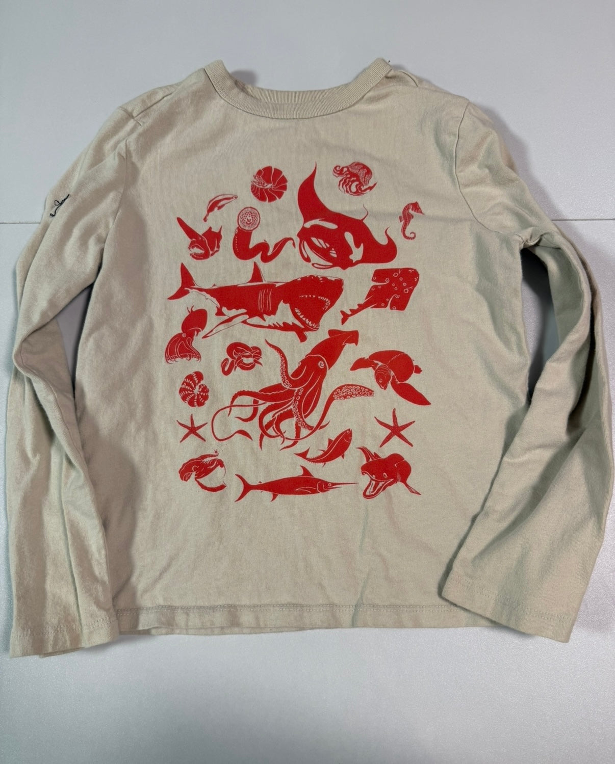 #155 GAP fish aquatic long sleeve shirt, boys size S