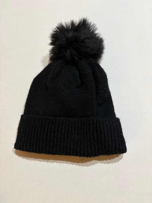 #25 Girls 2T-5T Cat and Jack black winter hat with Pom Pom
