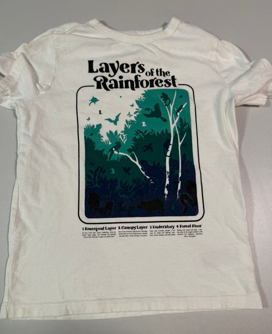 #155 GAP layers of the rainforest tshirt, boys size S