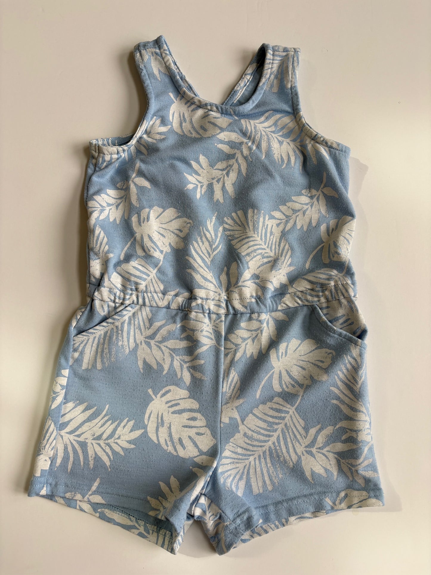 Seller #105 - Size 4/5 Girls Rumi + Ryder Blue Tropical Romper GUC