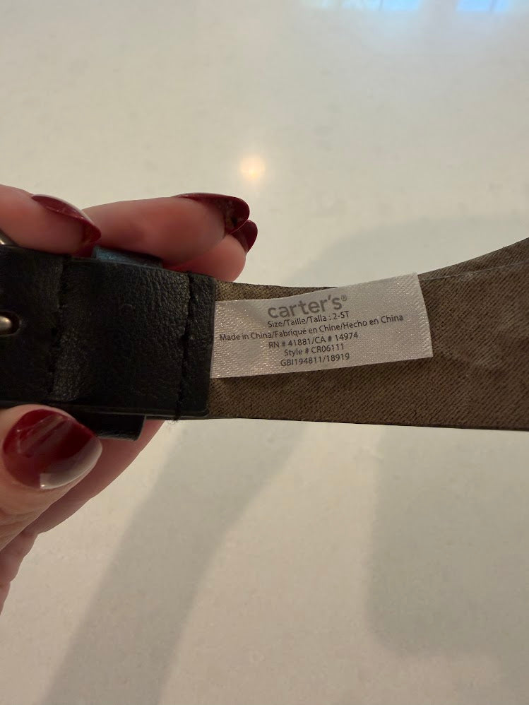 #9 Carter's Black Belt 2T-5T EUC (Worn Once)