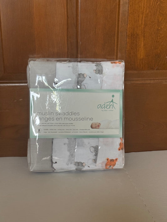 Seller #129 - New Muslin Swaddle Blanket 4 Pack