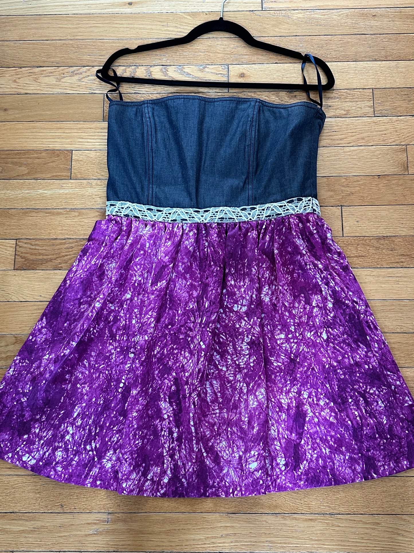 Rachel Roy Sz 12 Denim Purple Dress