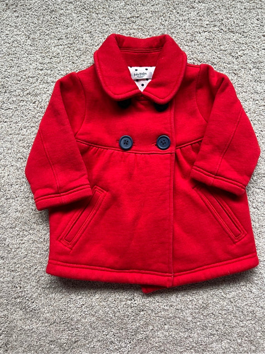 #68 Girls Baby Boden Red Coat, 3-6 mo, VGUC