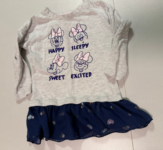 #155 Minnie Mouse peplum, size 2T