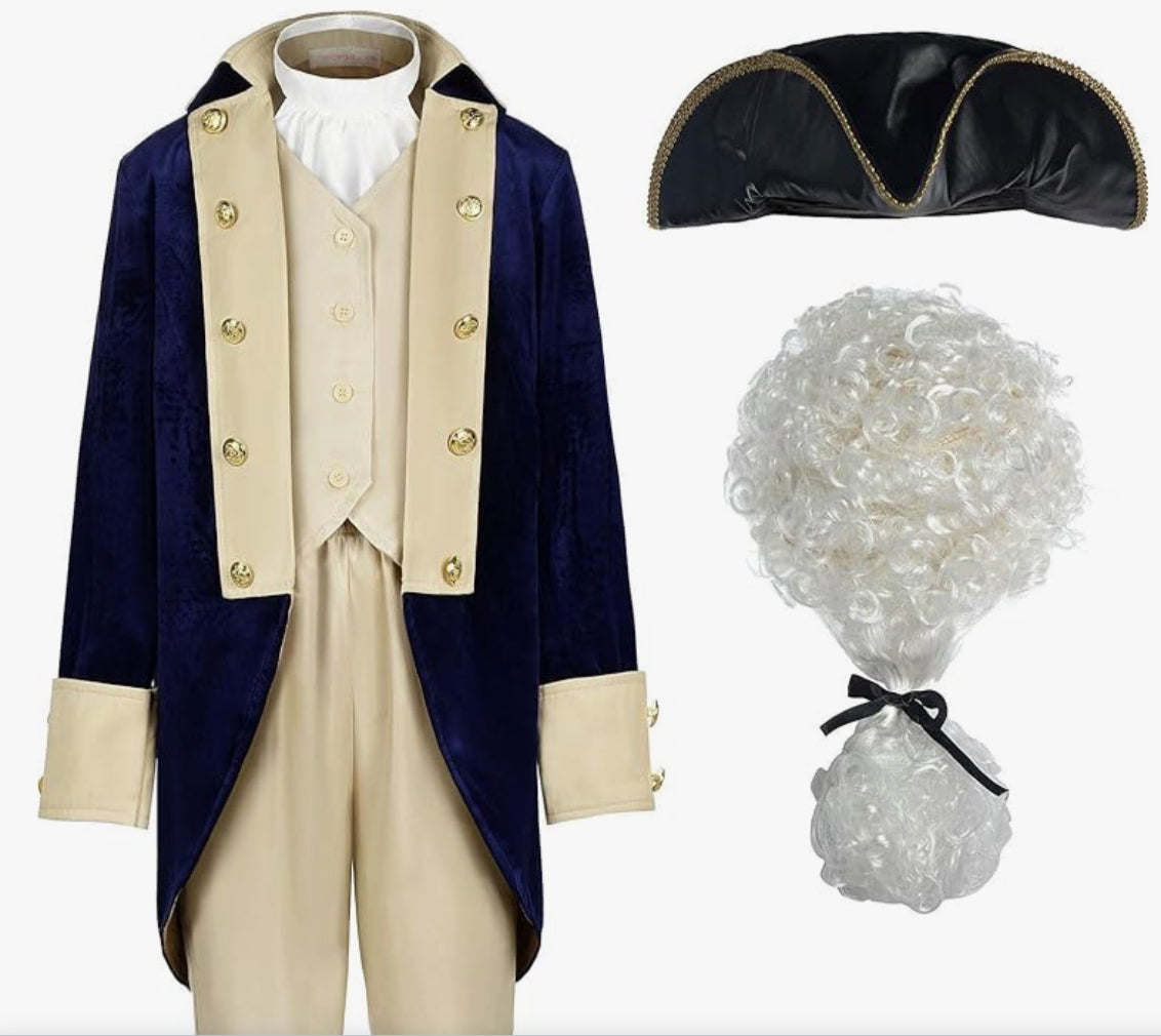 #155 Hamilton/George Washington/Revolutionary costume, boys size 5