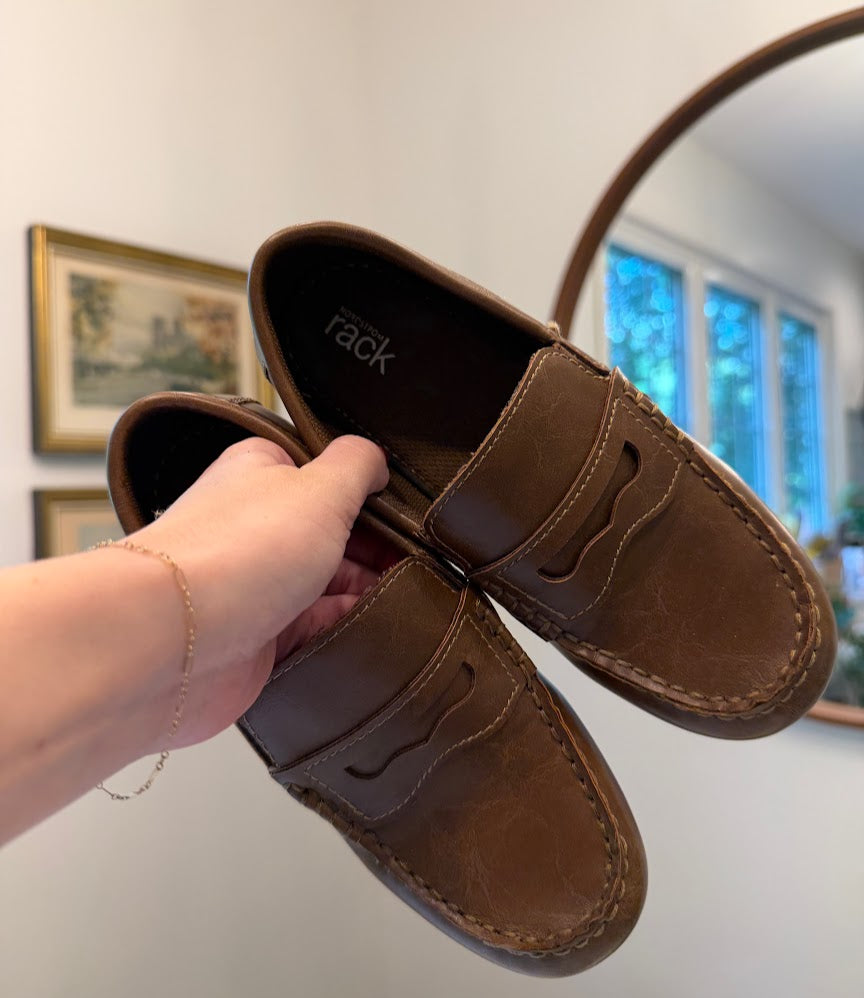 #9 Boys Brown Loafers Size 2 (Big Kid) Nordstrom Rack VGUC