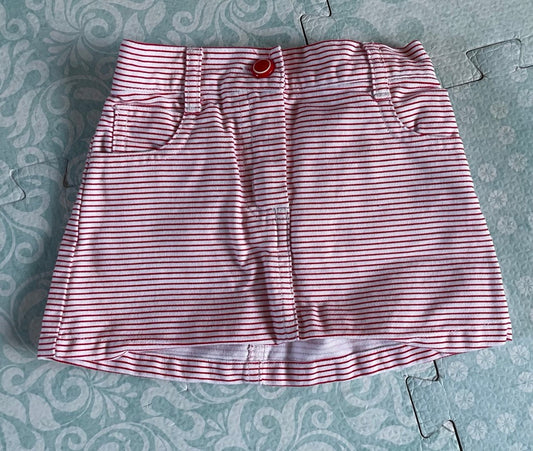 #57 Girls, Janie&Jack, red/white strip skort, size 3-6 months