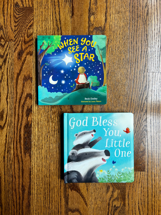 Seller #115 - “God Bless You, Little One” + “When You See a Star” Board Books, EUC