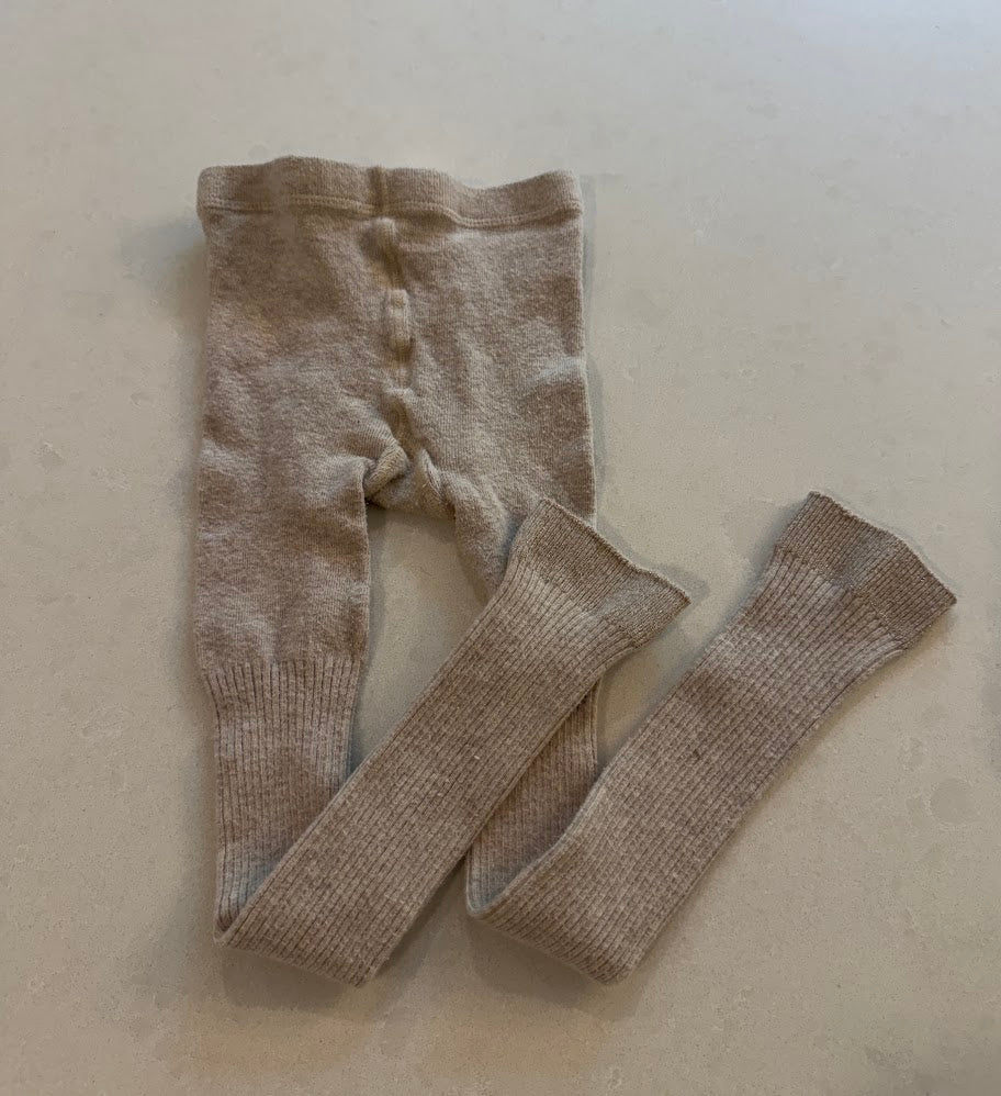 #9 Mini Boden Ribbed Knit Footless Tights Size 4-5 GUC