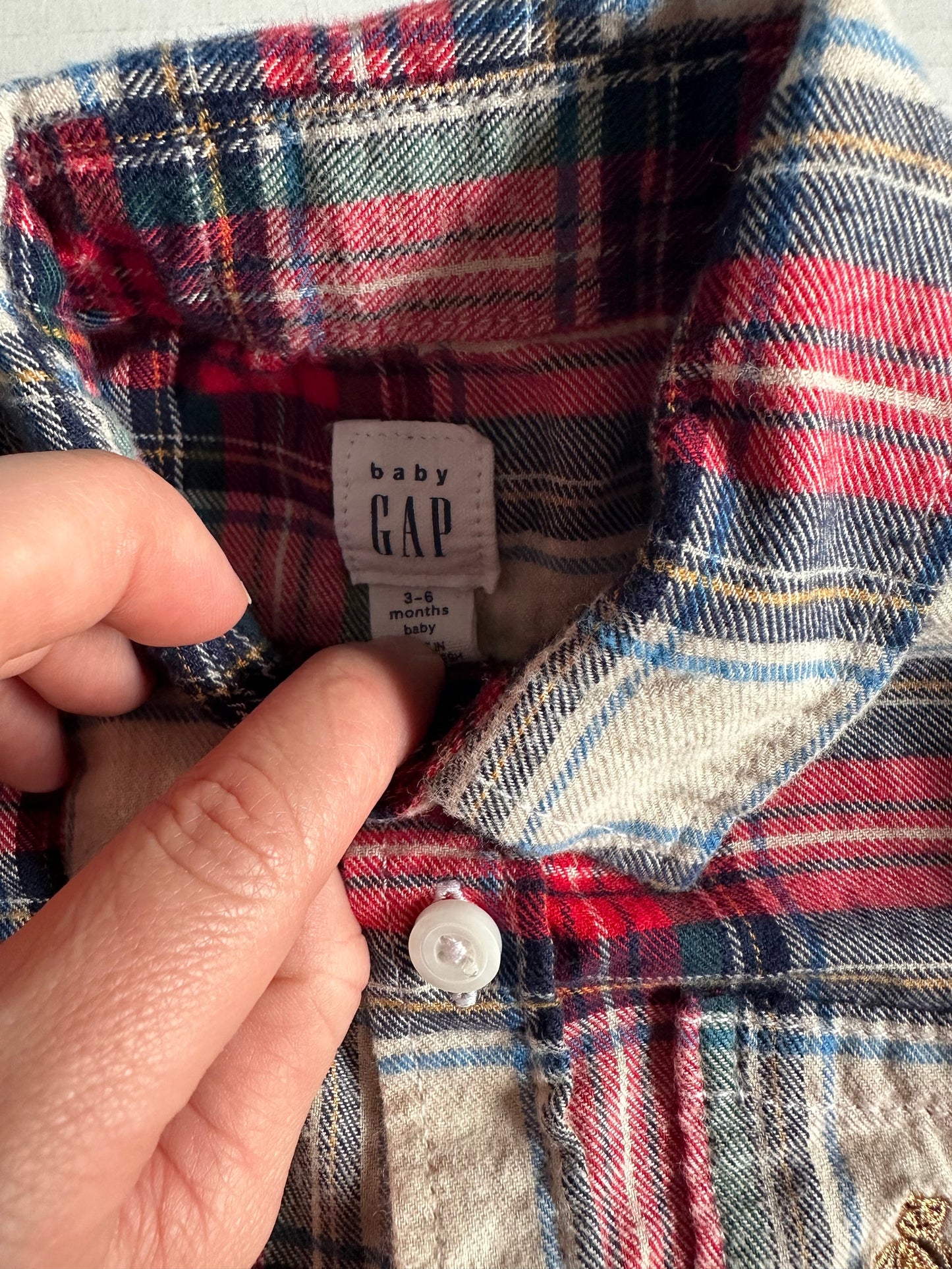 #93 Gap Plaid Flannel Boys 3-6M