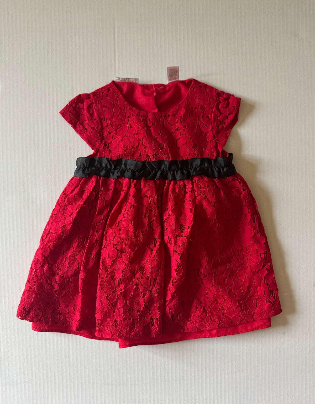 #129 First Impressions 18 Month Red Lace Dress
