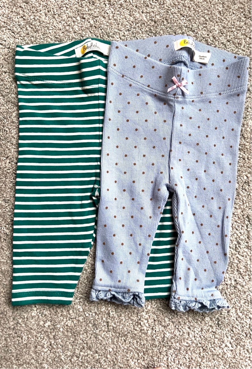 #68 Baby Boden leggings set, 0-3 mo, VGUC