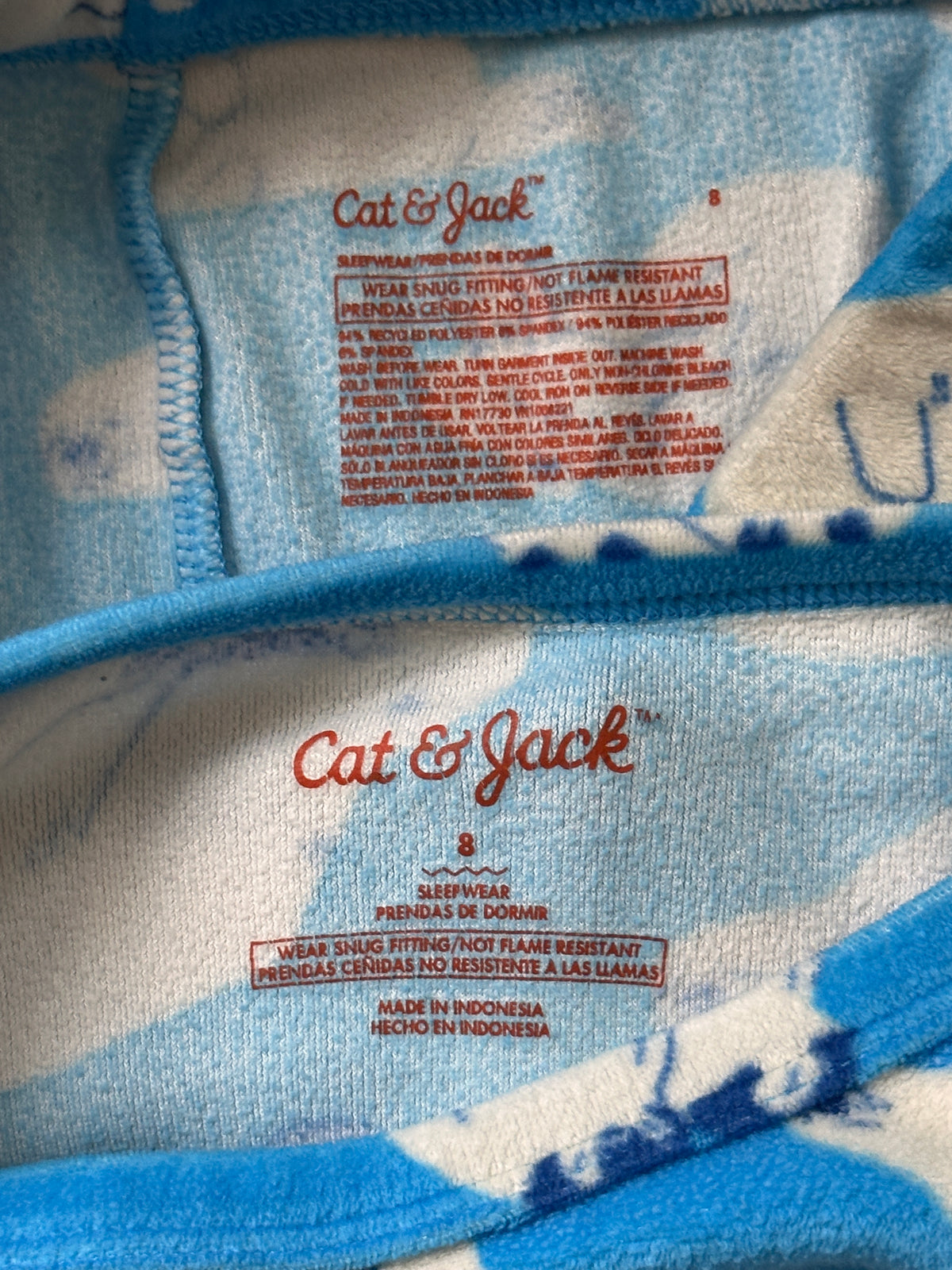 #163 Cat & Jack Blue Polar Bear Pajamas - size 8 - EUC