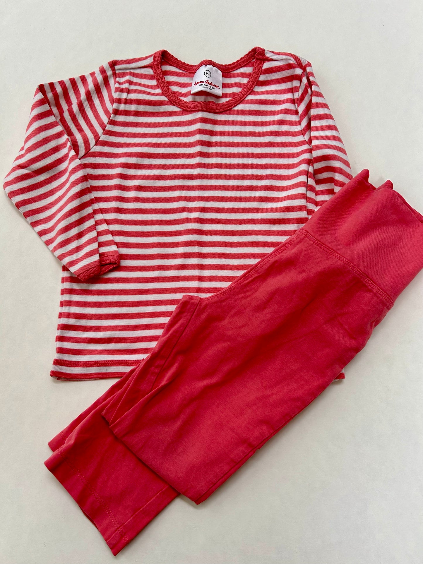Girls size 90 (3T) pink and white striped outfit
