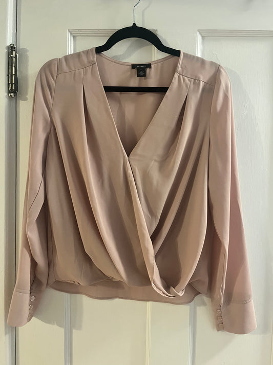 #97- Halogen Rose Pink Cross-front Top Size XS