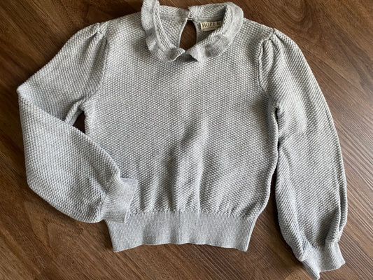 #59 Hope and Henry girls XXS gray sweater with Peter Pan collar