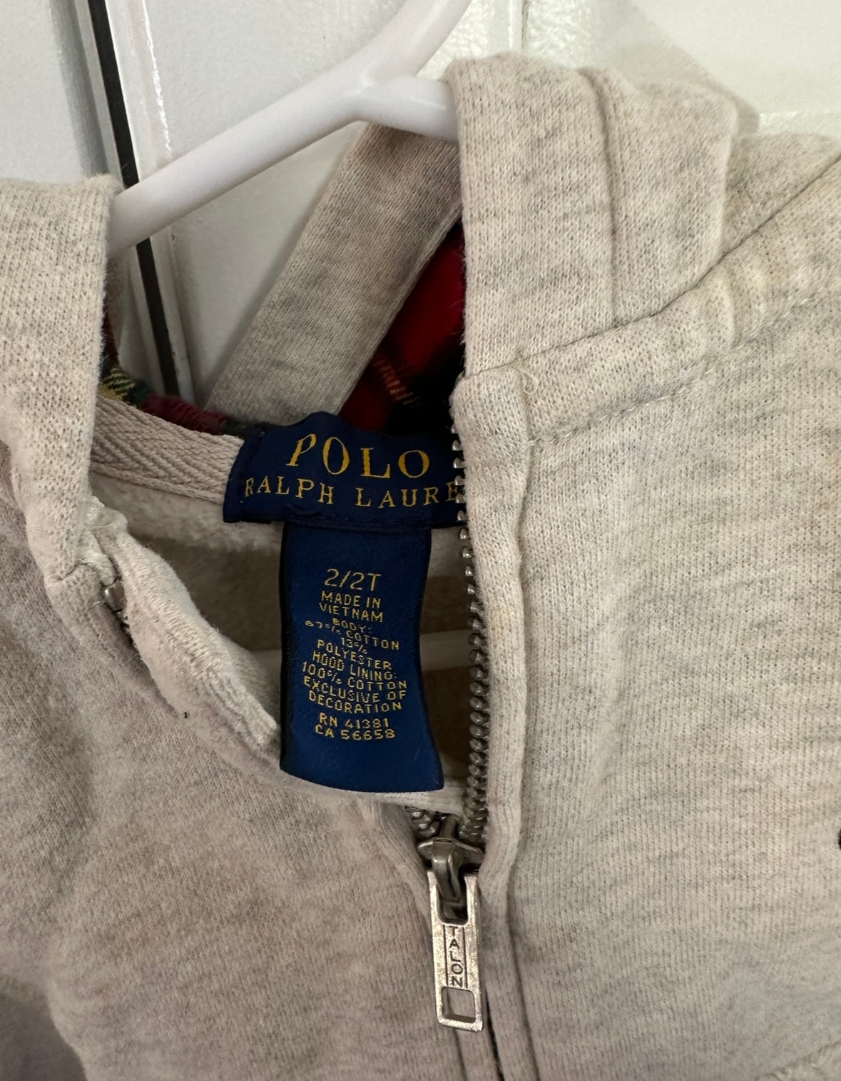 Polo Ralph Lauren size 2 zip up hoodie