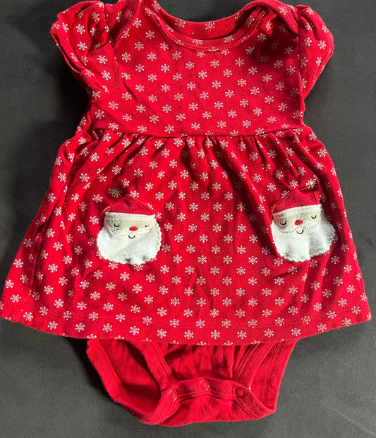 Seller #13 Carter’s girls 6 months Santa onesie dress