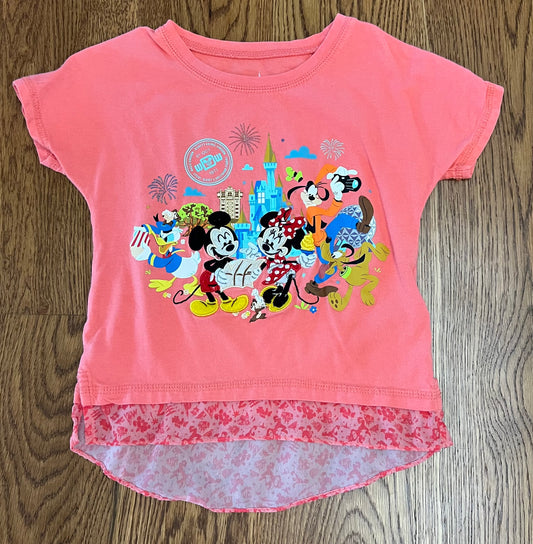 #33 Girls 4T Disney Parks Shirt, Minnie Mouse, Mickey Mouse, Goofy, Pluto, Donald Duck, Dumbo, Figment