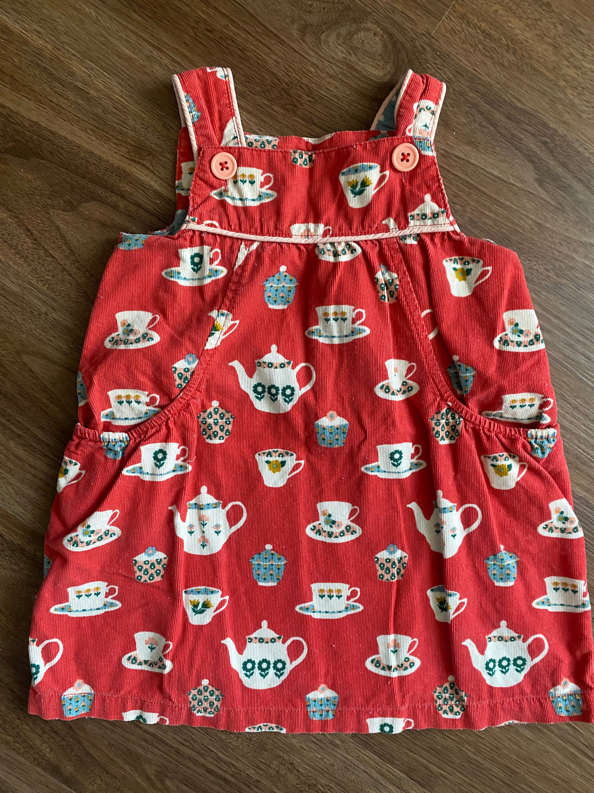 #59 Boden girls red corduroy jumper 18-24 mo