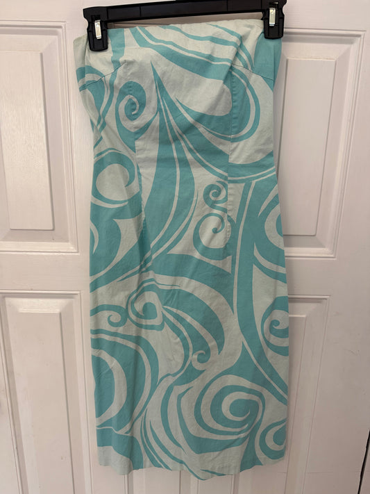 The Limited Sz 0 Teal Swirl Cotton Dress