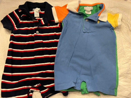 REDUCED Ralph Lauren Polo Short sleeve rompers (bundle of 2) 6 months