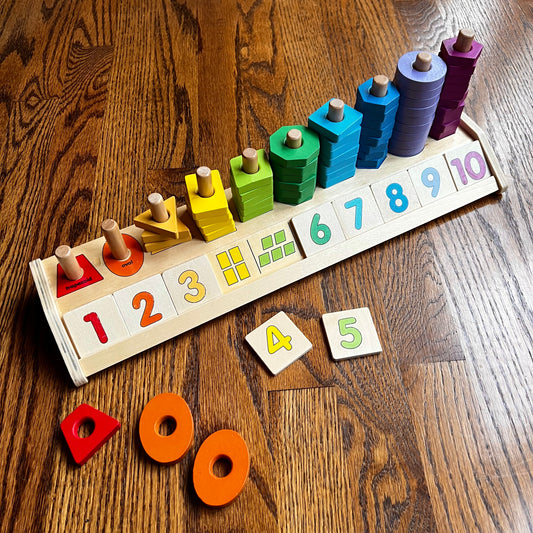 Seller #115 - Wooden Montessori Counting/Sorting Toy (Numbers 1-10), VGUC