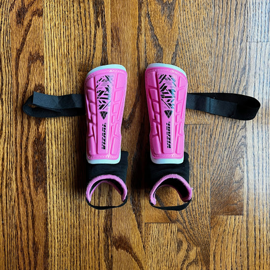 Seller #115 - Girls XS Pink & Black Soccer Shin Guards, GUC