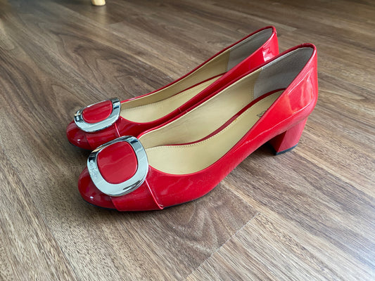 #59 Michael Kors women's size 8 red patent leather shoes